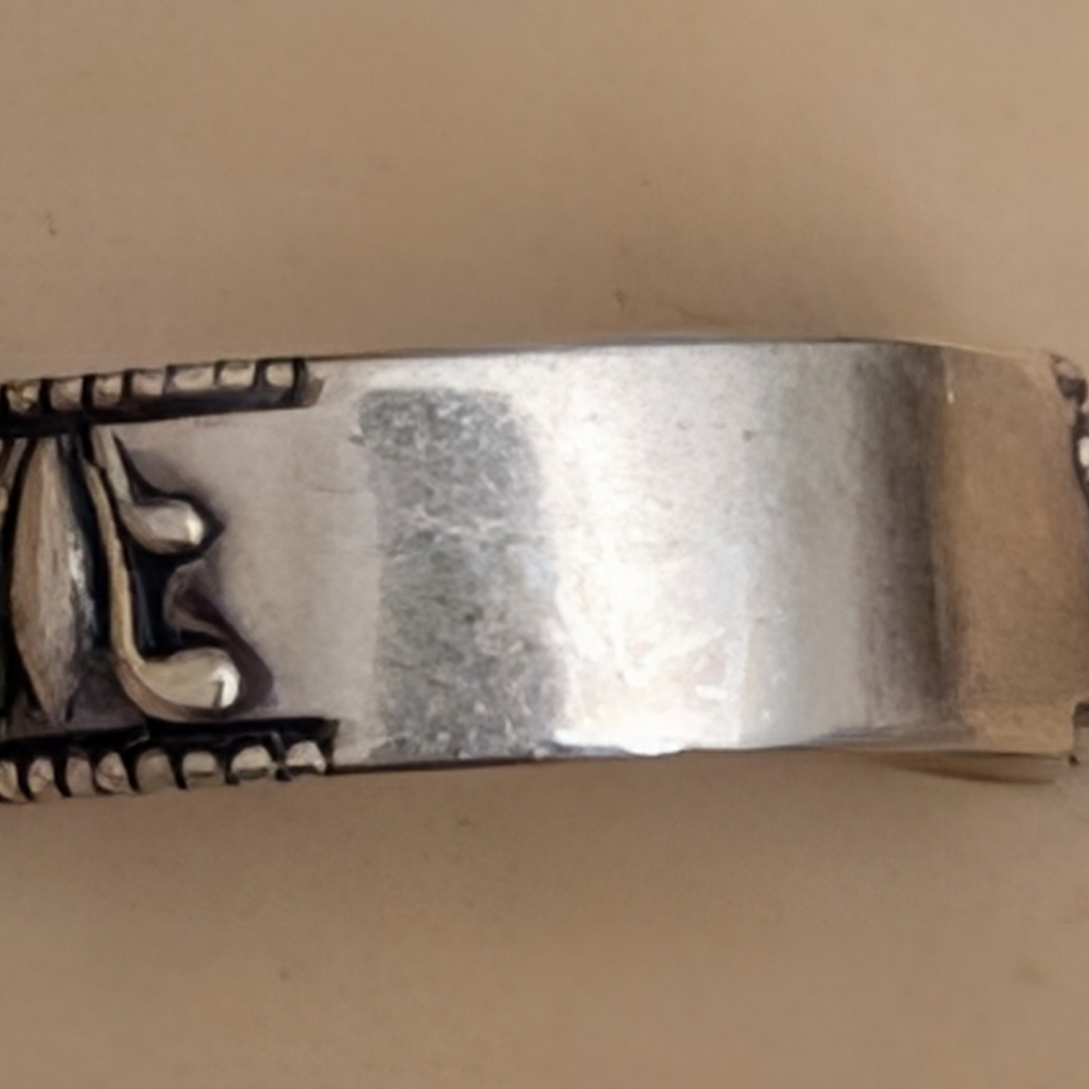 Carolyn Pollack Handcrafted Tri-Tone Floral Band Ring - Silver, Gold & Copper - Picture 3 of 3